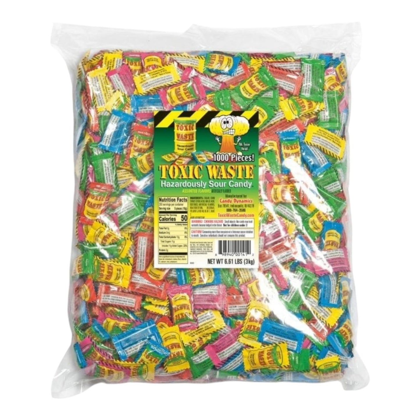 Toxic Waste Hazardously Sour Candy assorted flavours in packaging