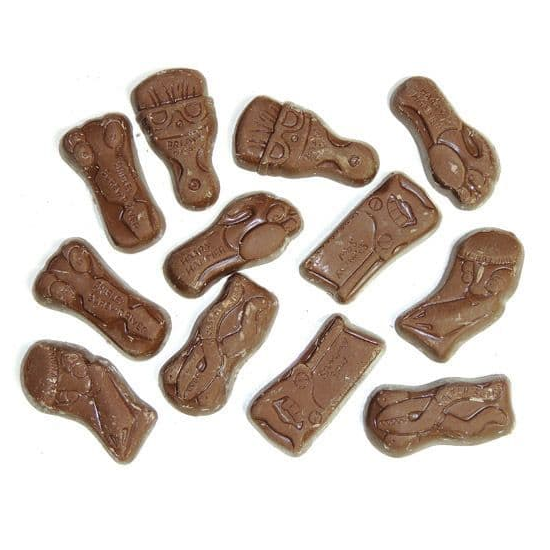 Close-up of novelty tool-shaped chocolates