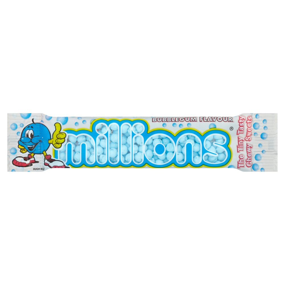 Vegetarian Bubblegum Millions Sweets – 45g Tube, Tiny & Chewy
